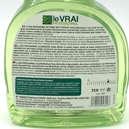 Spray nettoyant multisurfaces Le Vrai 750ml