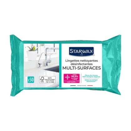 Lingettes nettoyantes et désinfectantes Starwax x50