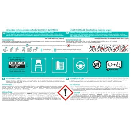 Lingettes nettoyantes et désinfectantes Starwax x50