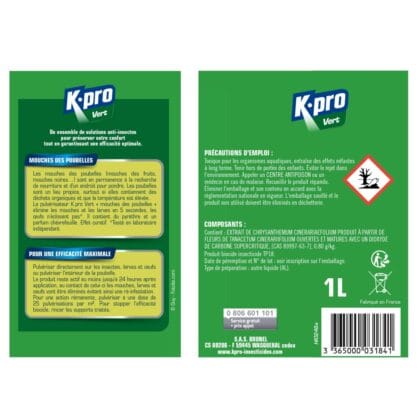 Pulvérisateurs mouches des poubelles K.PRO 1L