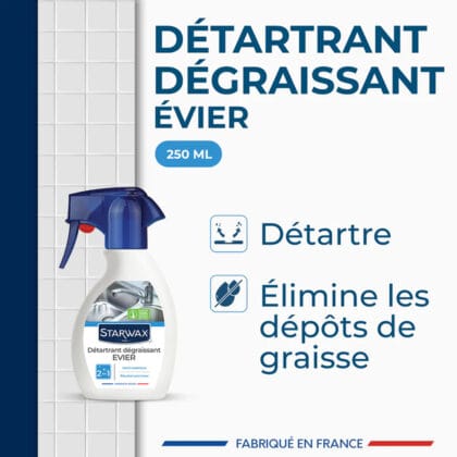 Détartrant dégraissant pour évier